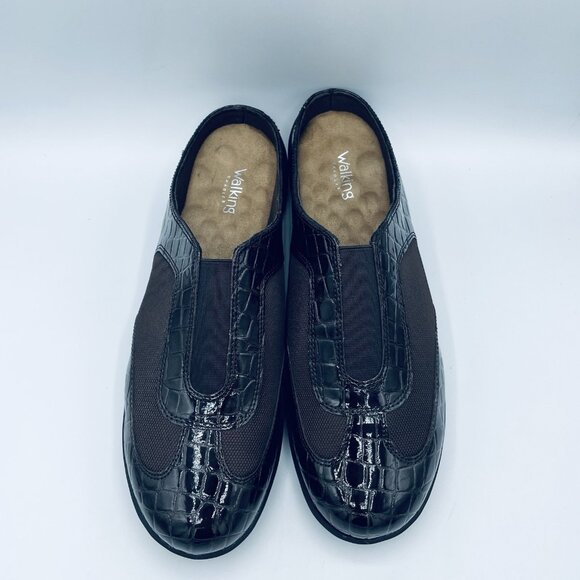 Walking Cradles Shoes Womens Size 11 Wide Brown Croc Print Comfort Mules Slip On - Picture 5 of 11